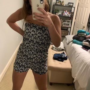 Black and white romper with design